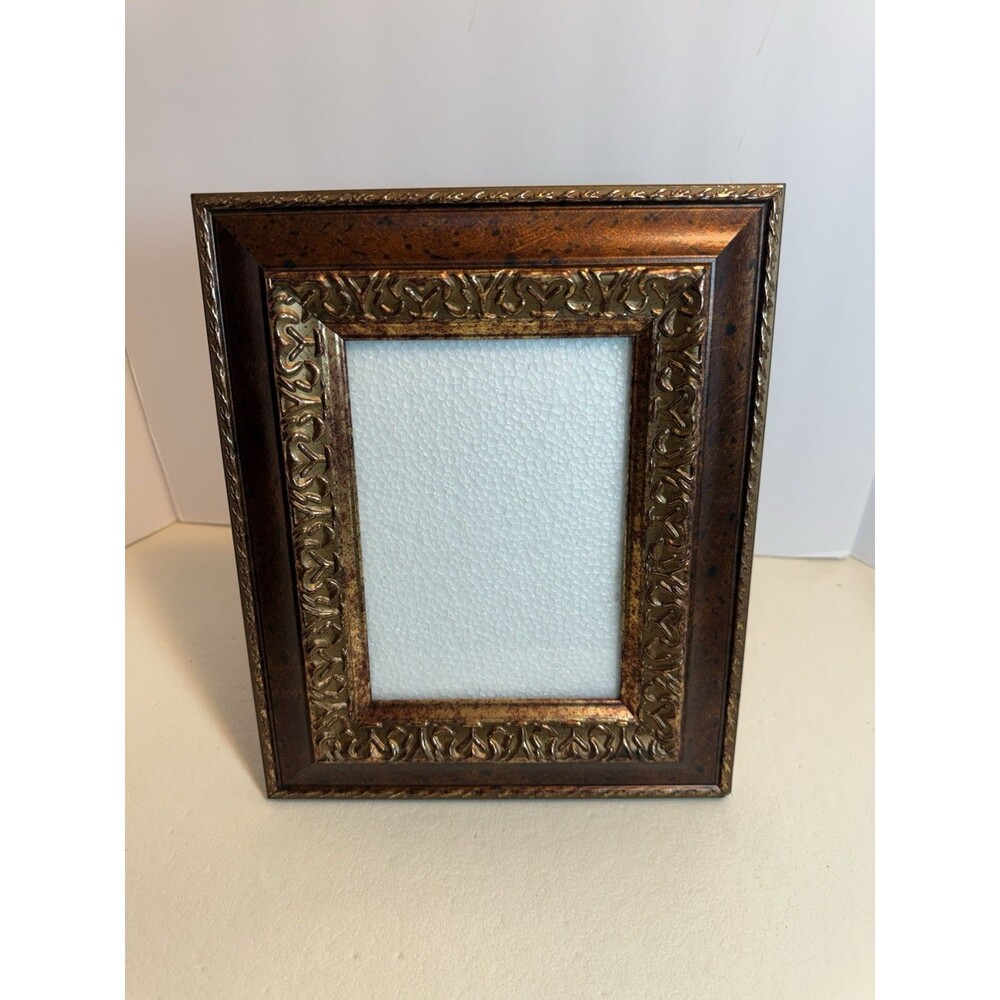 Antiqued Gold Picture Frame, Ornate Rectangular Frame, Vintage, Traditional